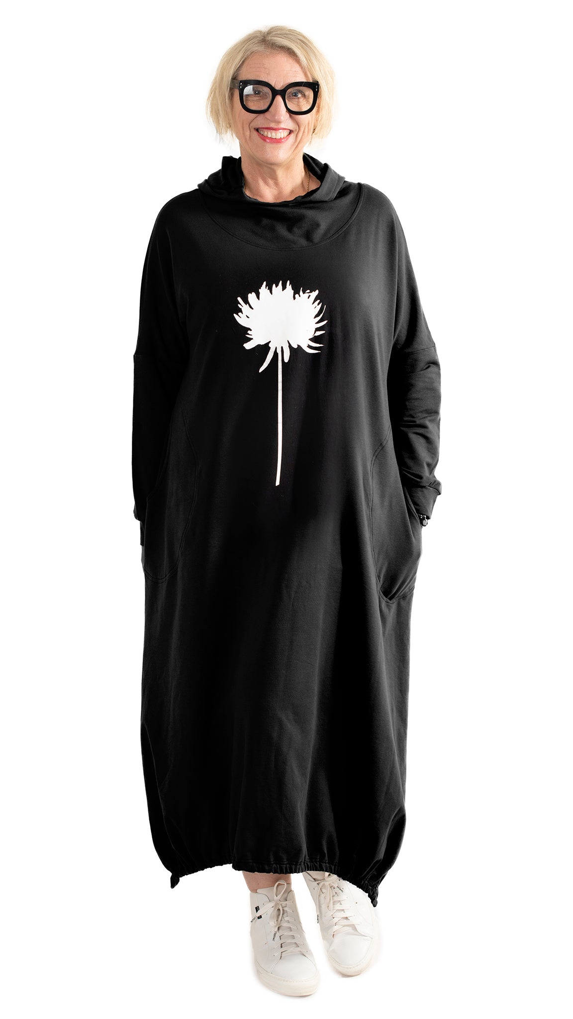 Skate Dress Black - Dahlia print