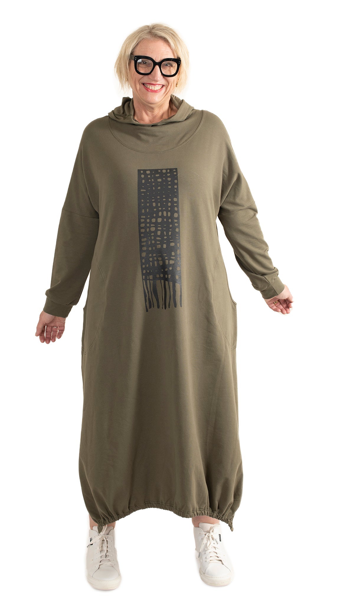 Skate Dress Khaki - Weave print
