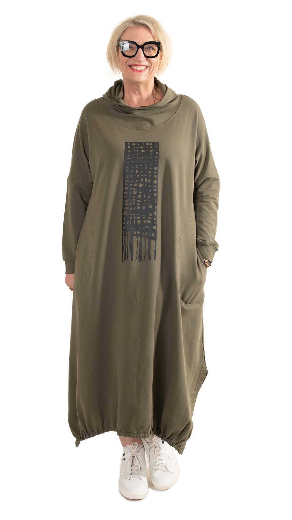 Skate Dress Khaki - Weave print