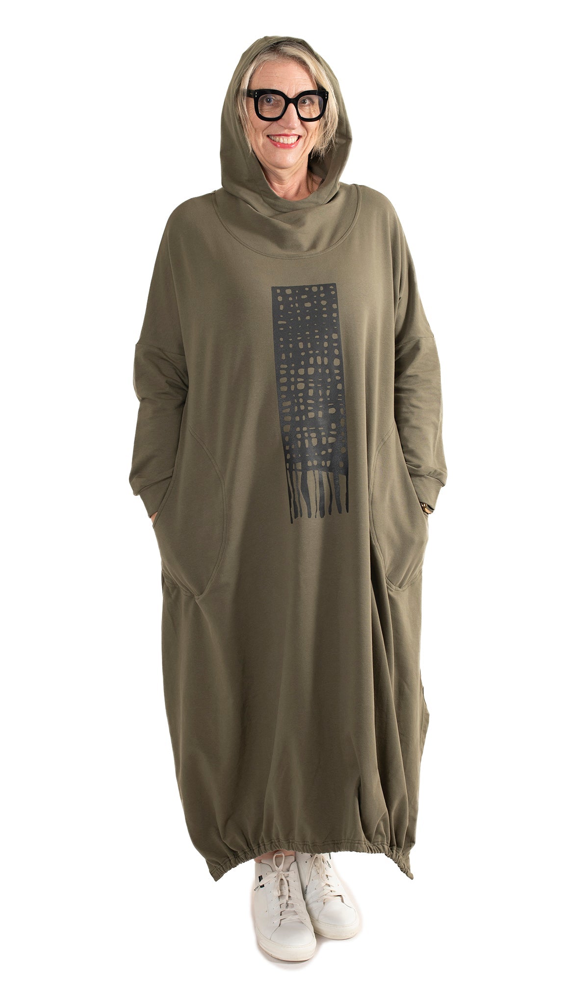 Skate Dress Khaki - Weave print
