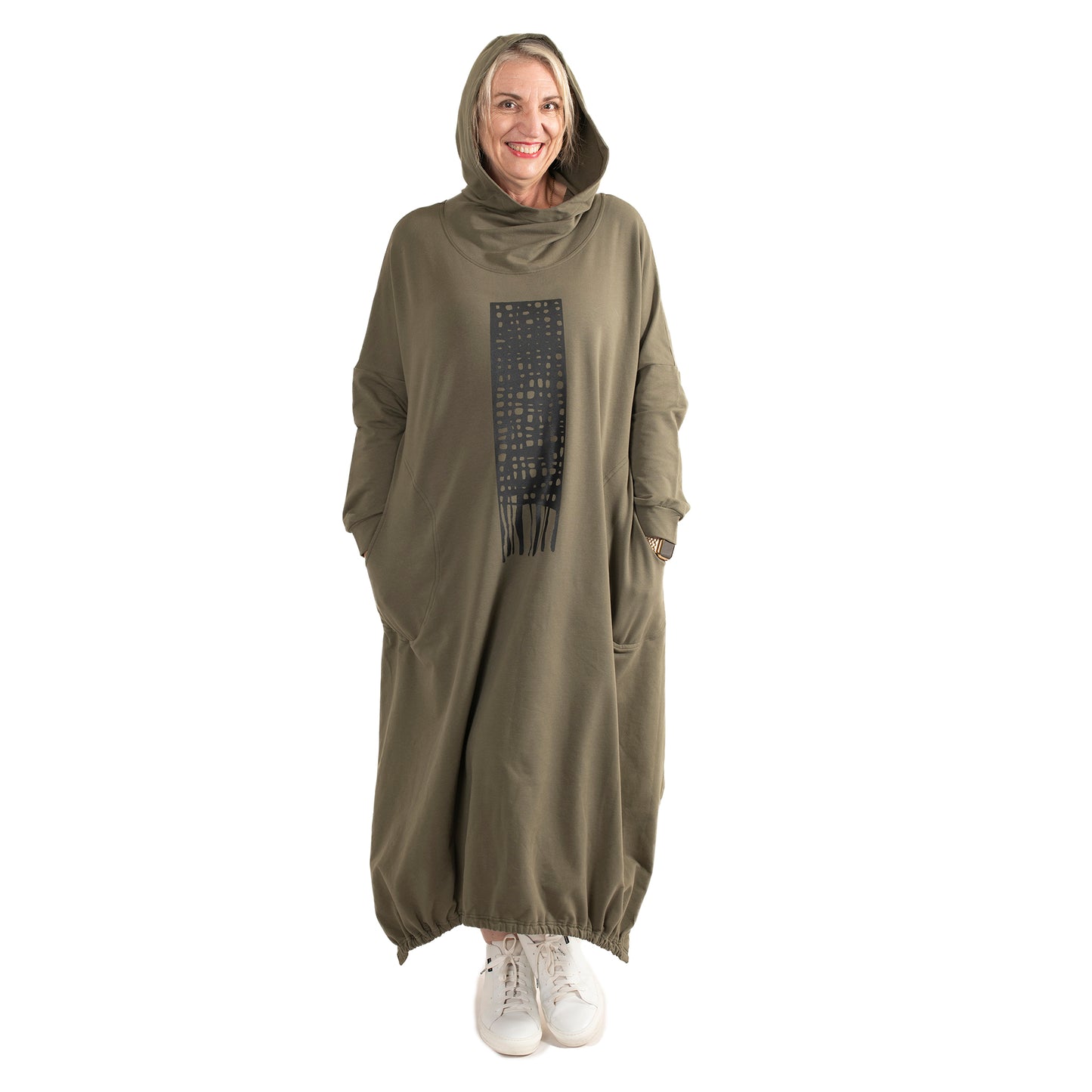 Skate Dress Khaki - Weave print