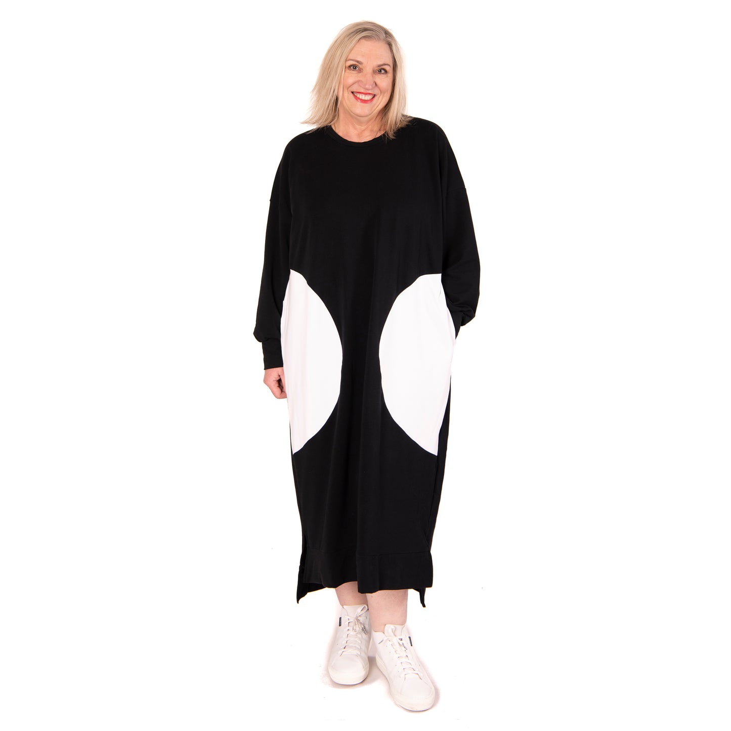 crescent dress - white