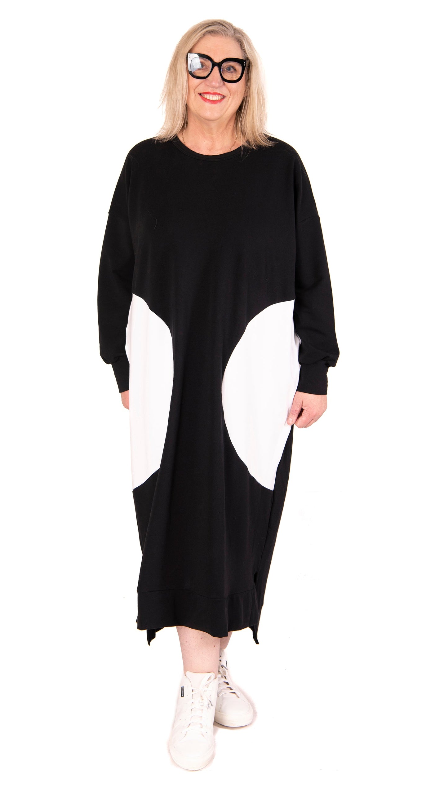 crescent dress - white