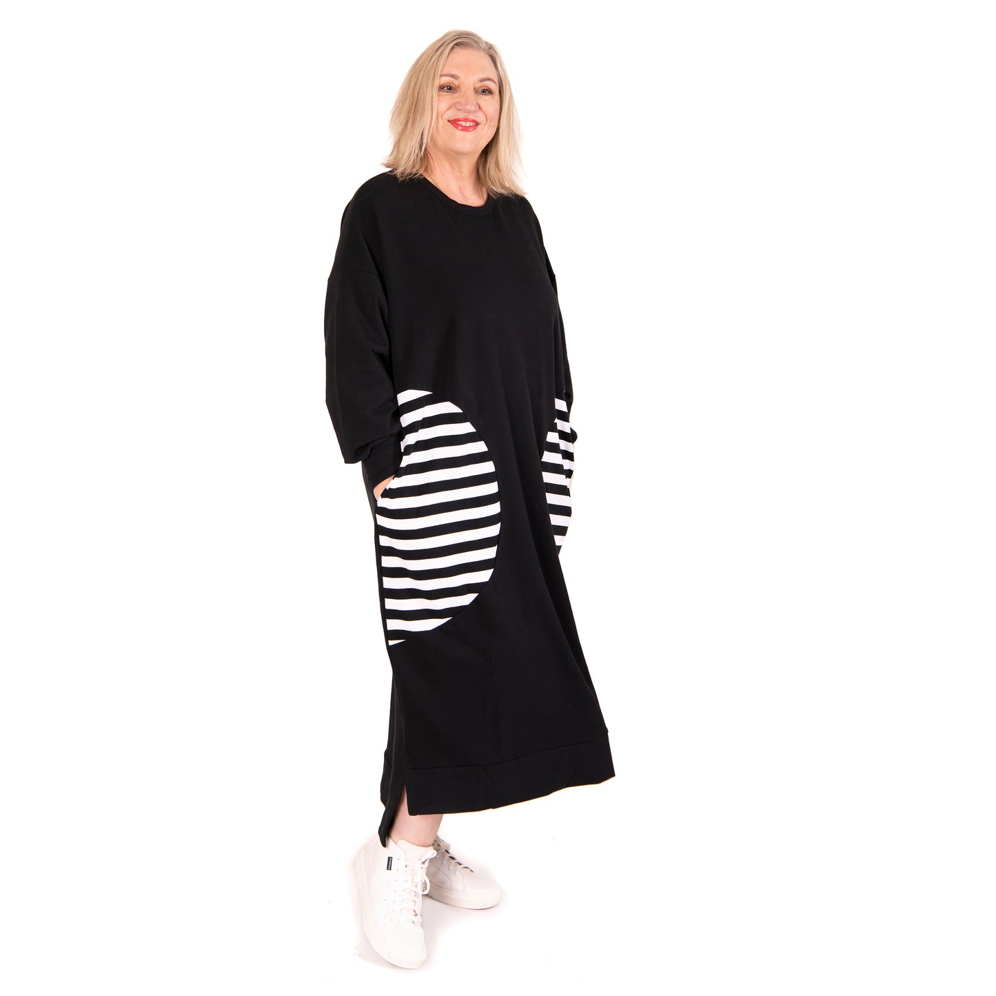 crescent dress - stripe
