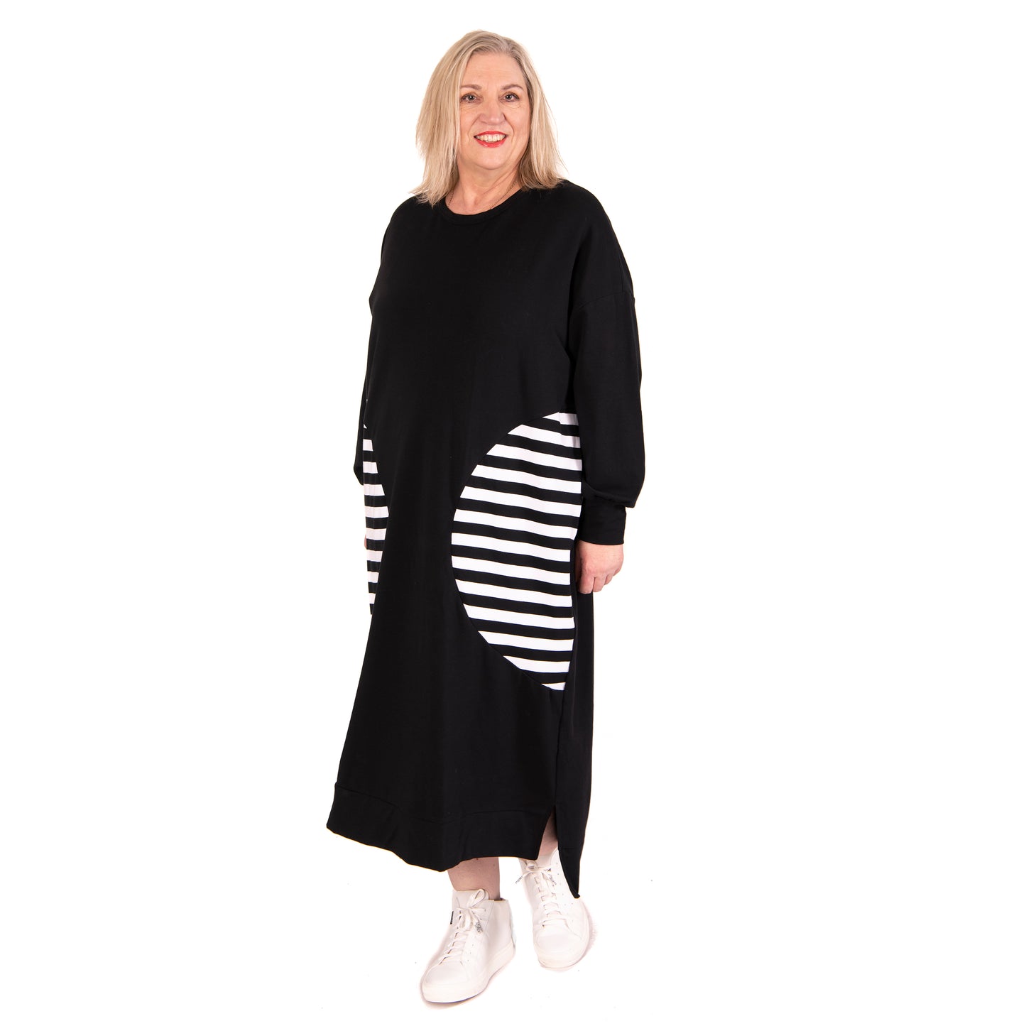crescent dress - stripe