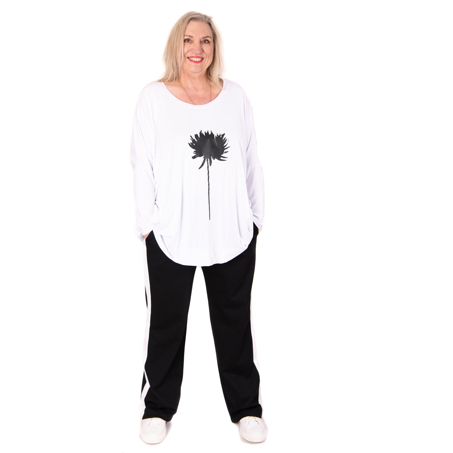 stride pant - white stripe